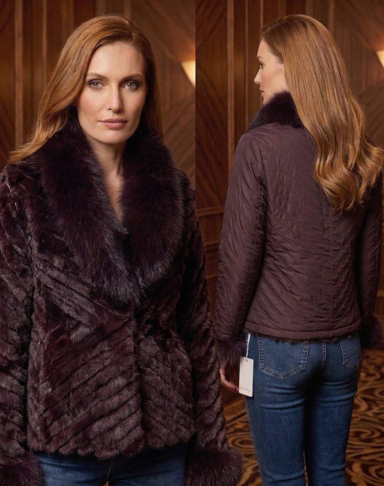 CHAQUETA REVERSIBLE CONEJO CUELLO V