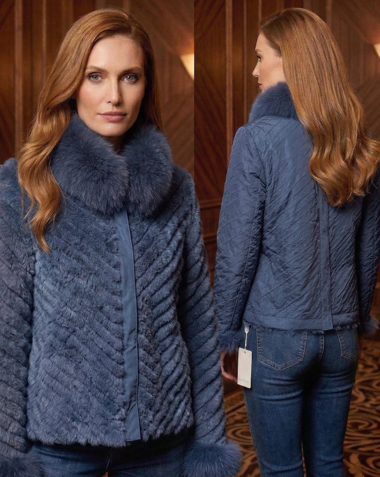 CHAQUETA REVERSIBLE CONEJO CUELLO DESMONTABLE