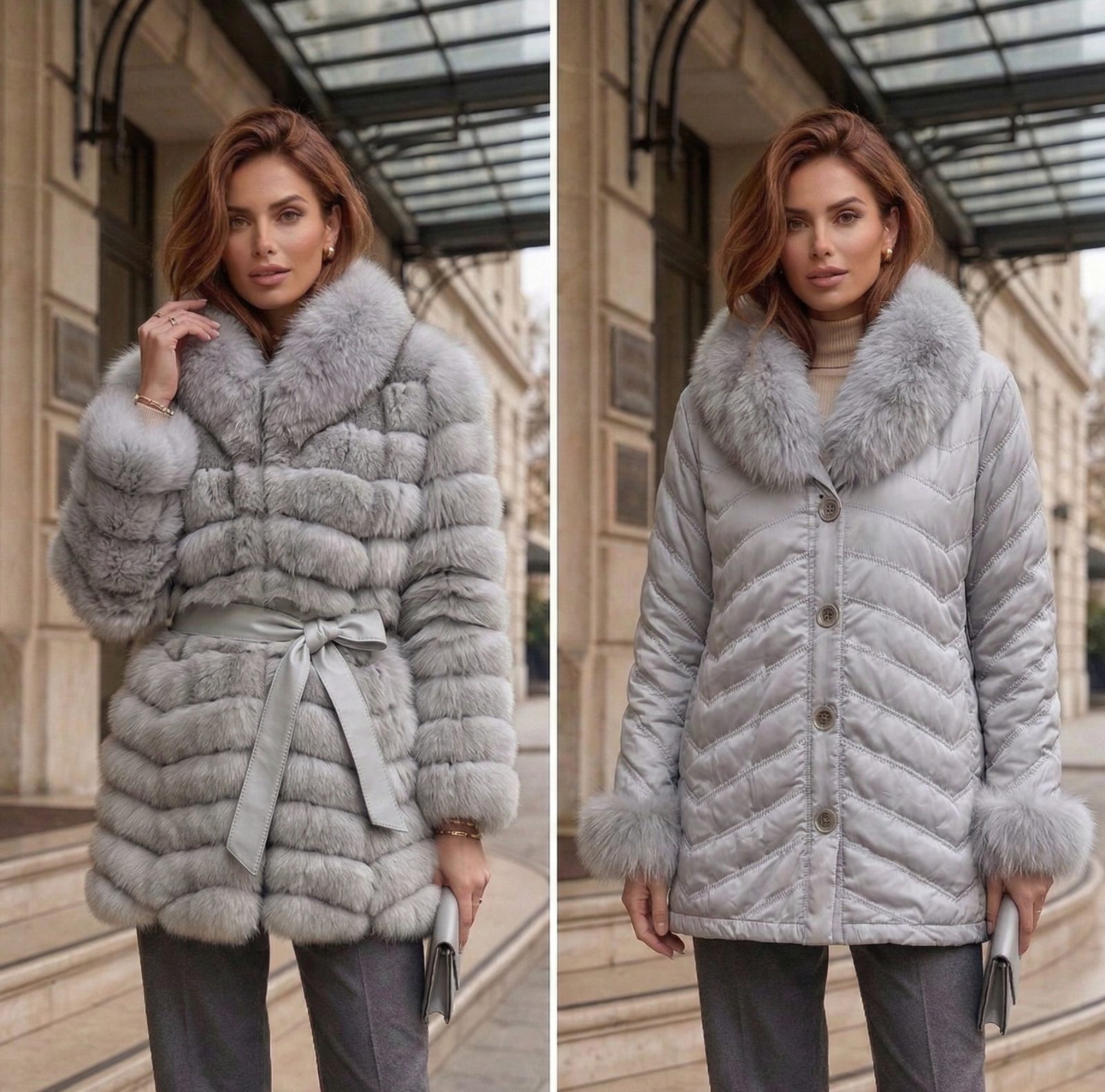 CHAQUETA ZORRO REVERSIBLE LARGA ATAR 