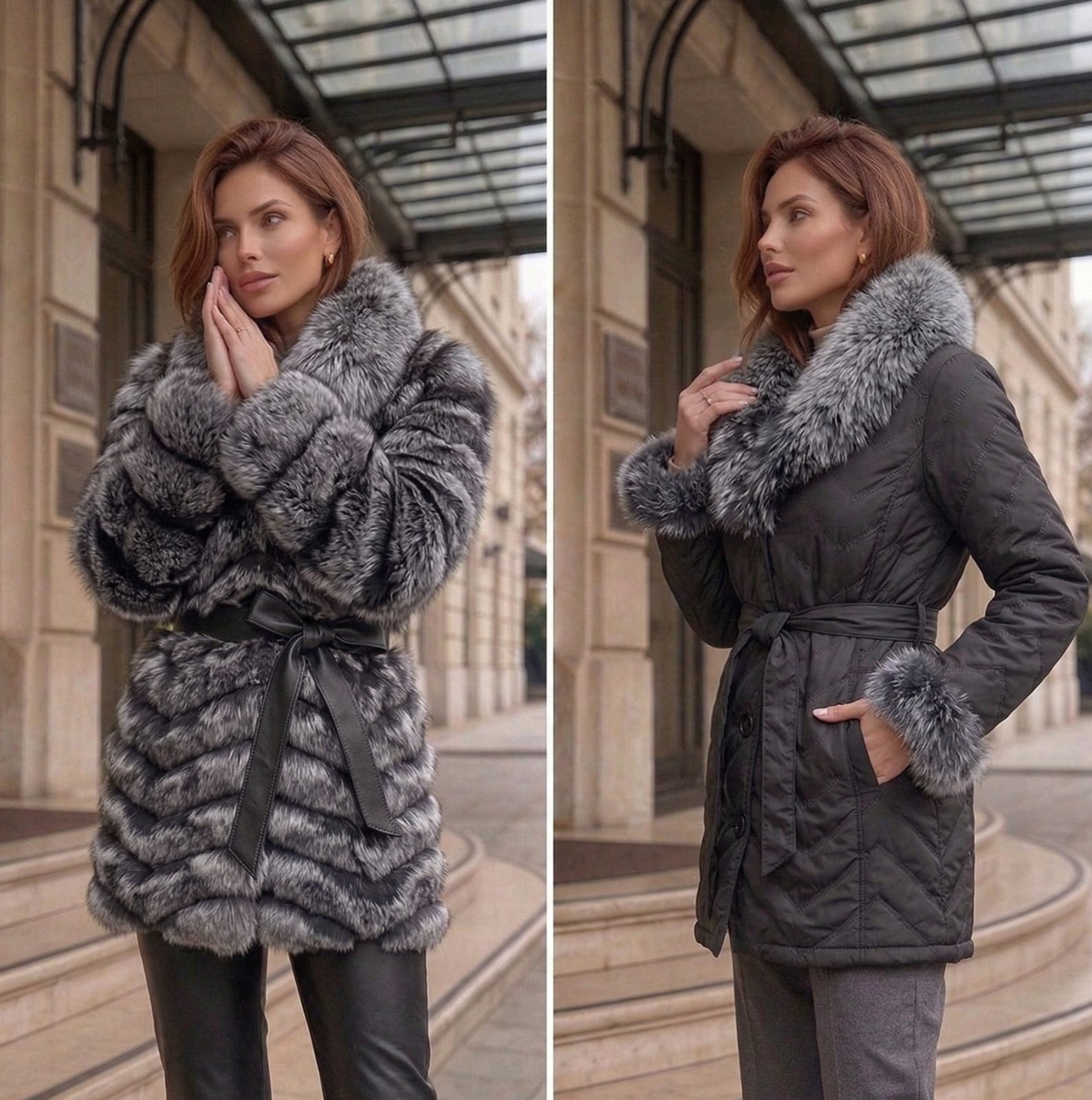 CHAQUETA ZORRO REVERSIBLE LARGA ATAR 