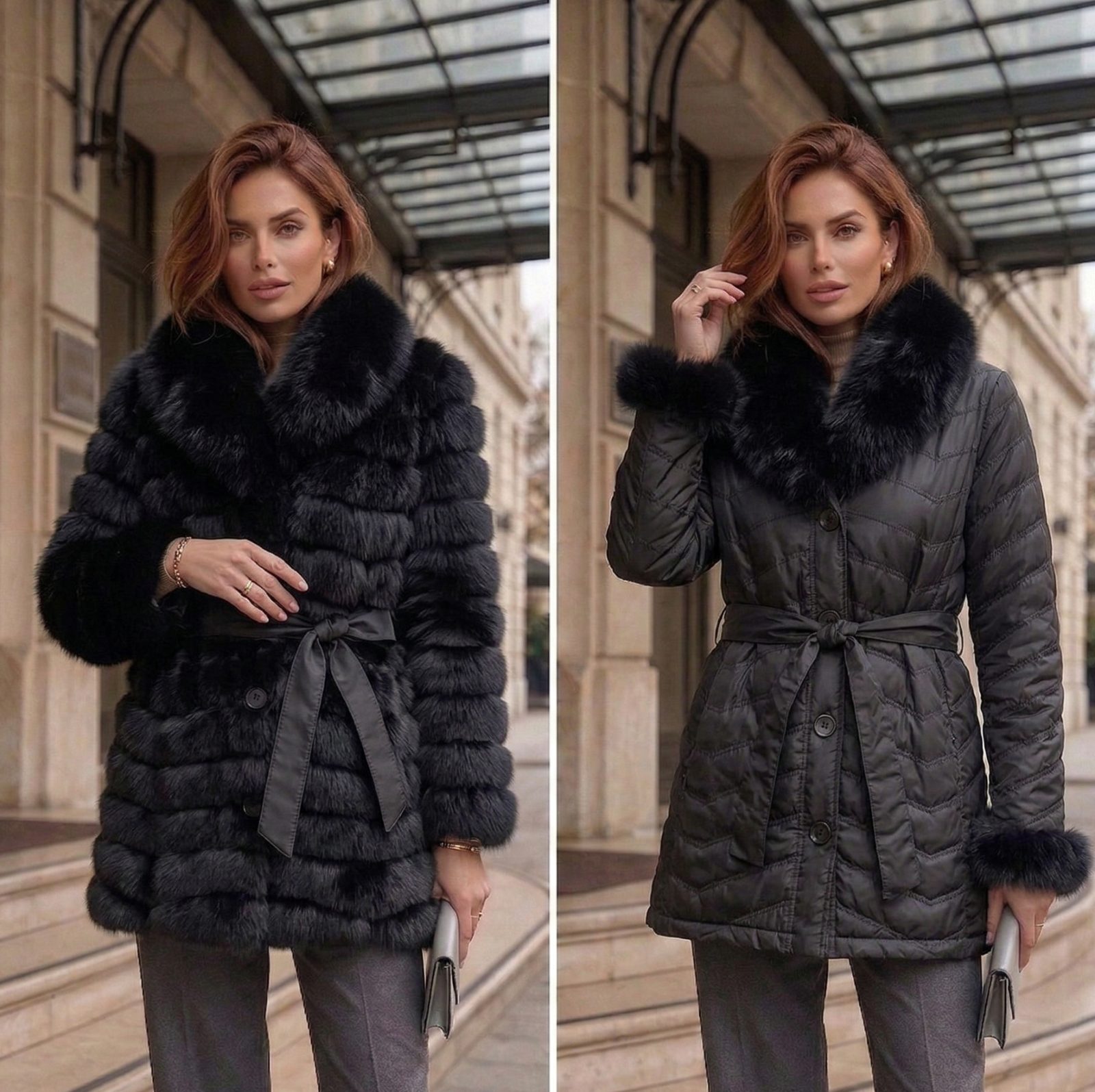 CHAQUETA ZORRO REVERSIBLE LARGA ATAR 