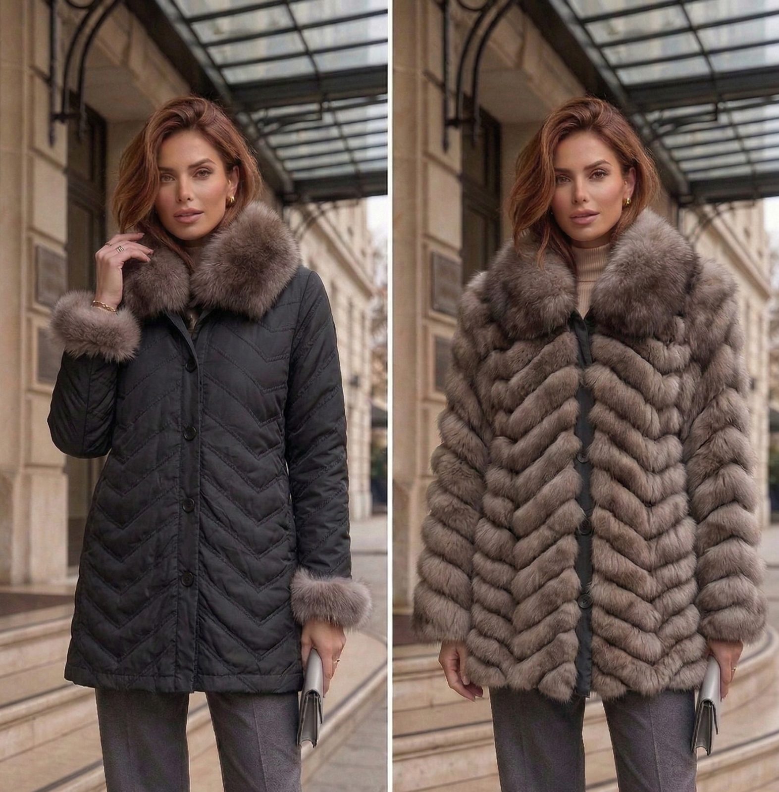 CHAQUETA ZORRO REVERSIBLE CON BOTONES