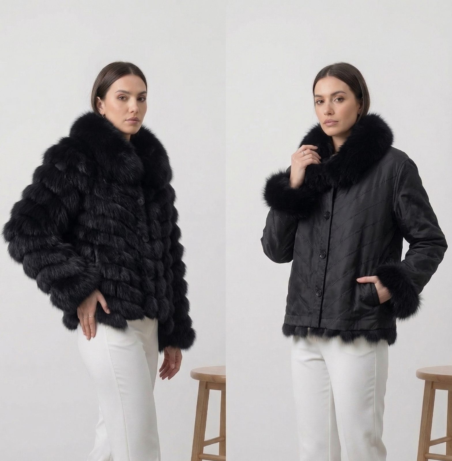 CHAQUETA REVERSIBLE ZORRO CORTA C/BOTONES