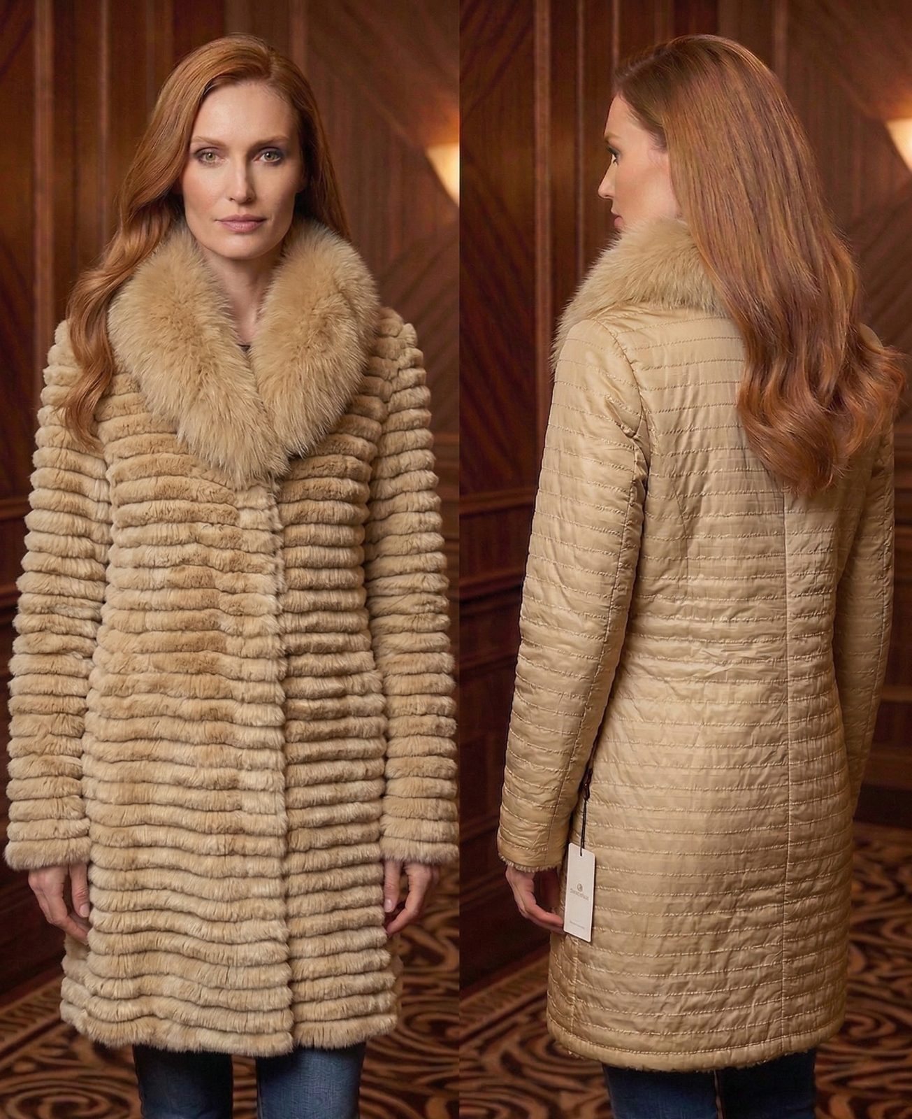 CAMPERA CONEJO REVERSIBLE LARGA 