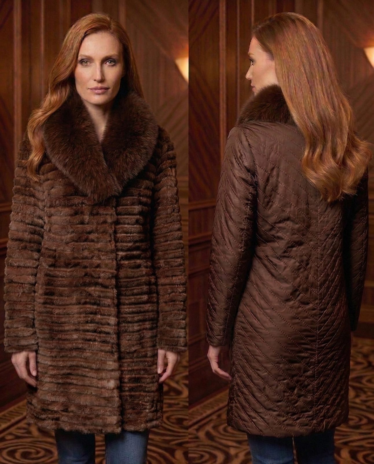 CAMPERA CONEJO REVERSIBLE LARGA 