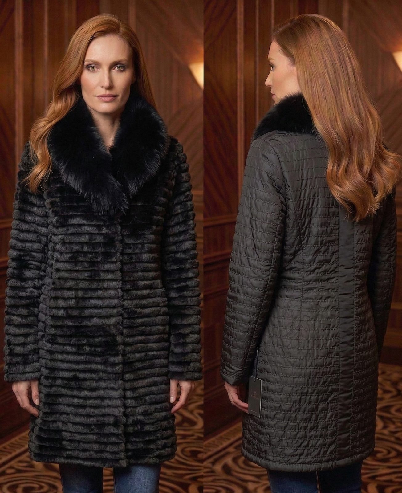 CAMPERA CONEJO REVERSIBLE LARGA 