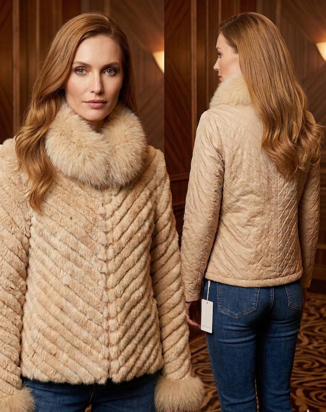 CHAQUETA REVERSIBLE CONEJO CORTA