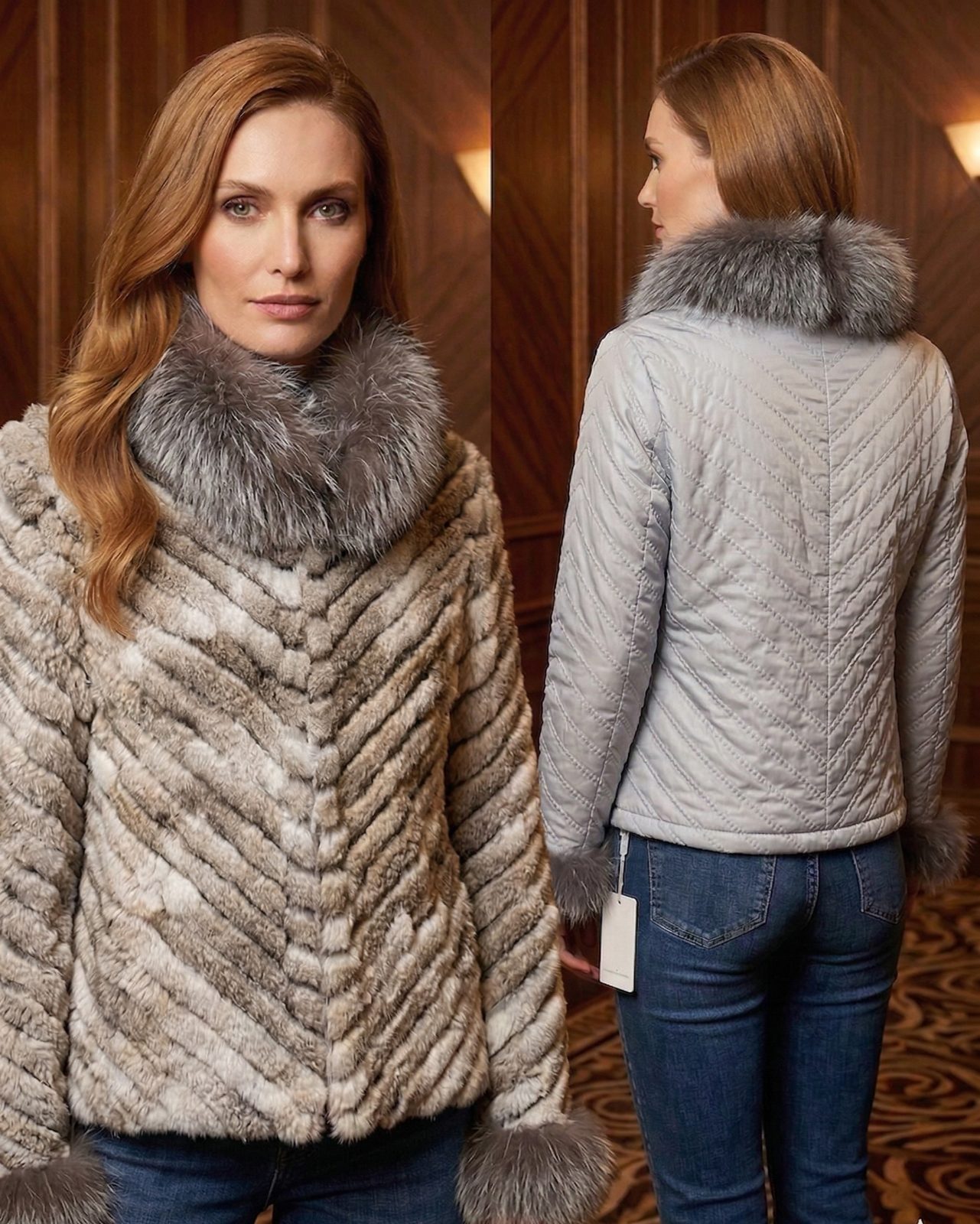 CHAQUETA REVERSIBLE CONEJO CORTA