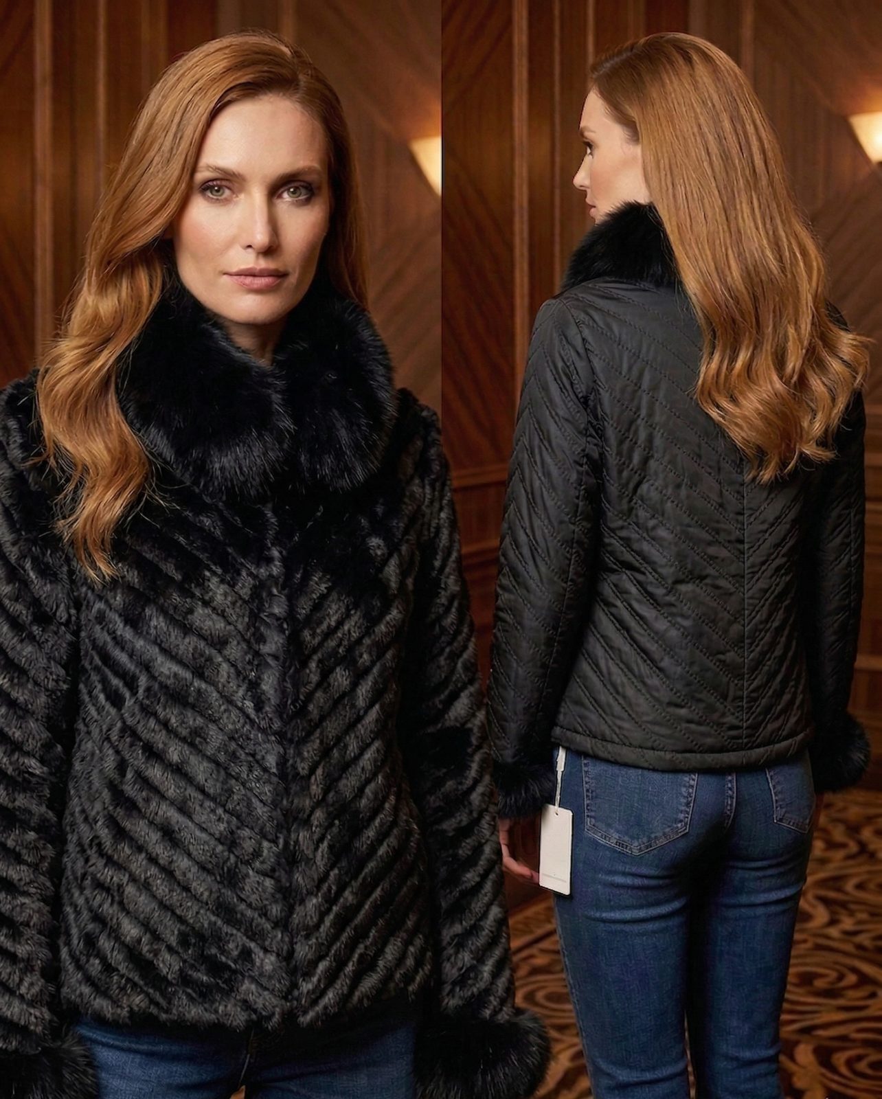 CHAQUETA REVERSIBLE CONEJO CORTA