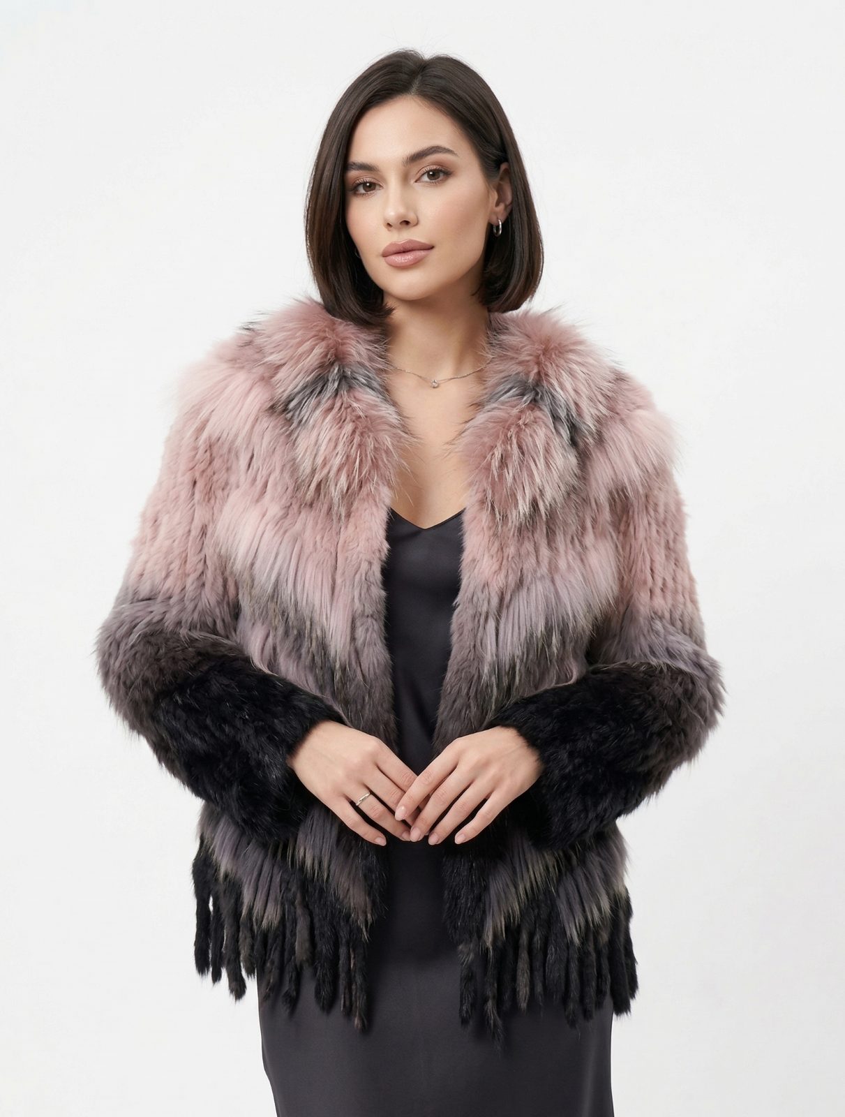 CHAQUETA DEGRADE CUELLO ZORRO