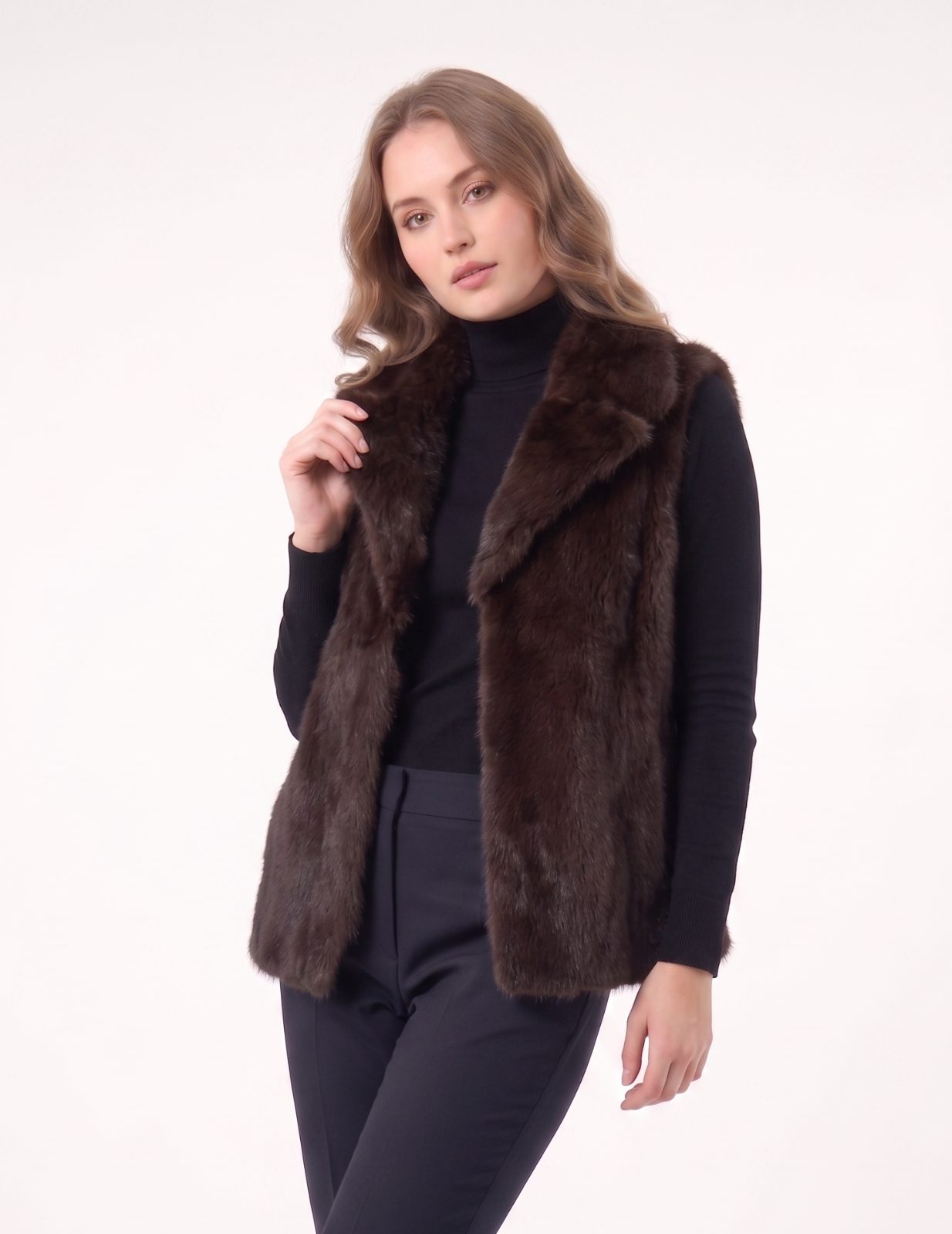 CHALECO PIEL ENTERA REVERSIBLE CONEJO