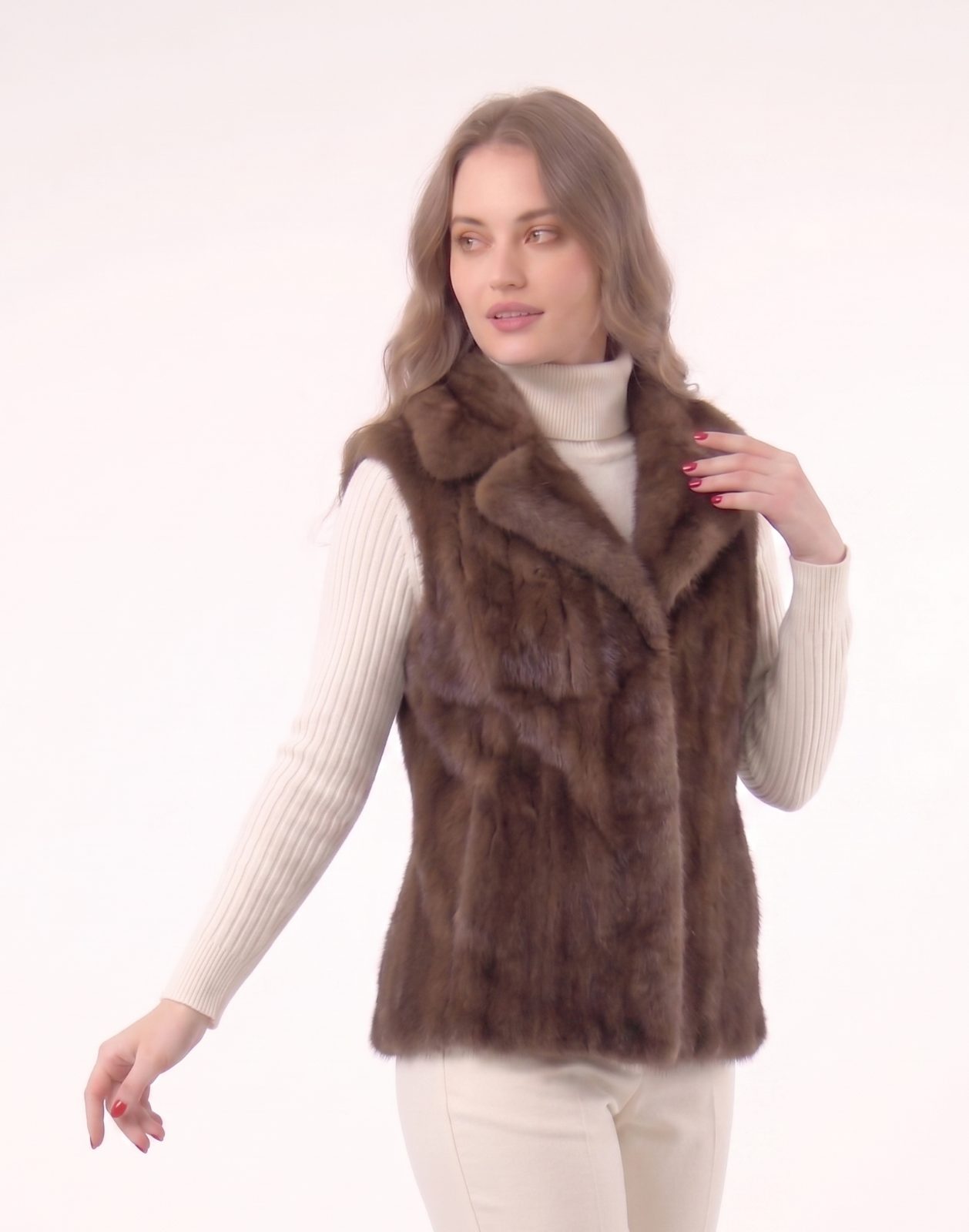 CHALECO PIEL ENTERA REVERSIBLE CONEJO