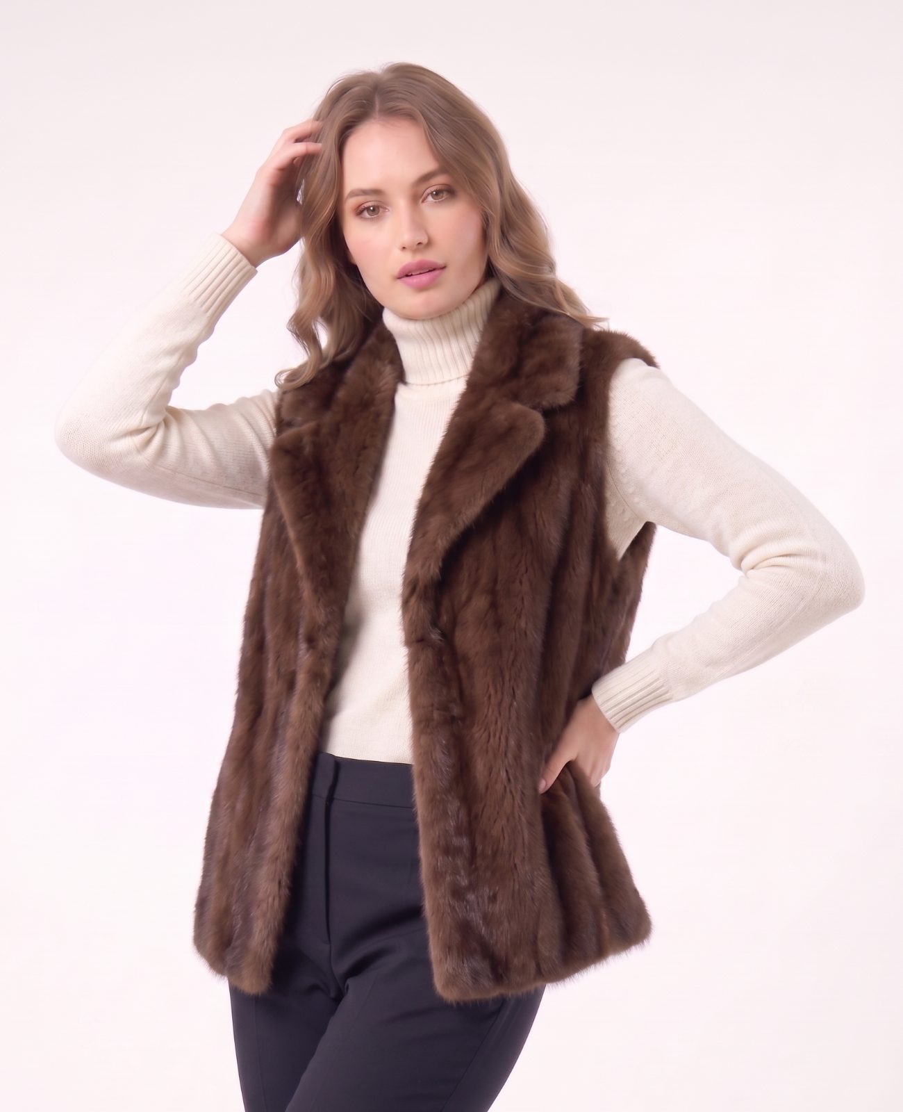 CHALECO PIEL ENTERA REVERSIBLE CONEJO