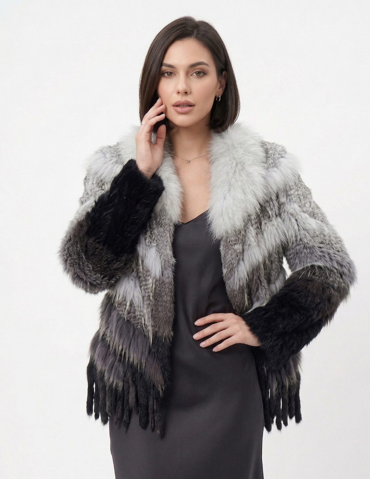 CHAQUETA DEGRADE CUELLO ZORRO