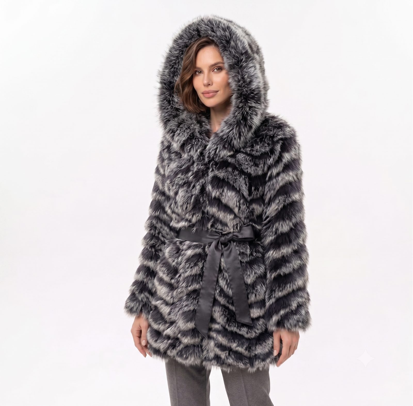 CHAQUETA ZORRO REVERSIBLE LARGA ATAR C/CAPUCHA