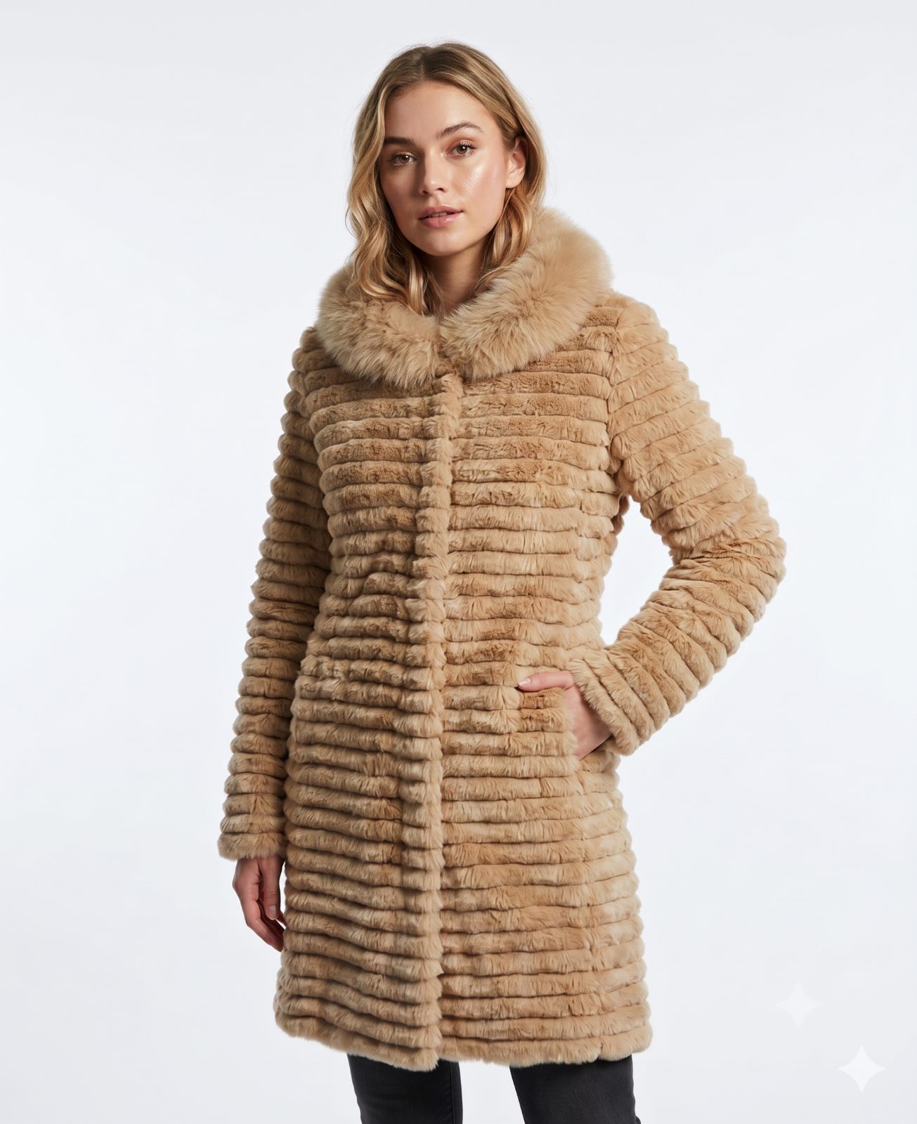 CAMPERA CONEJO REVERSIBLE LARGA 