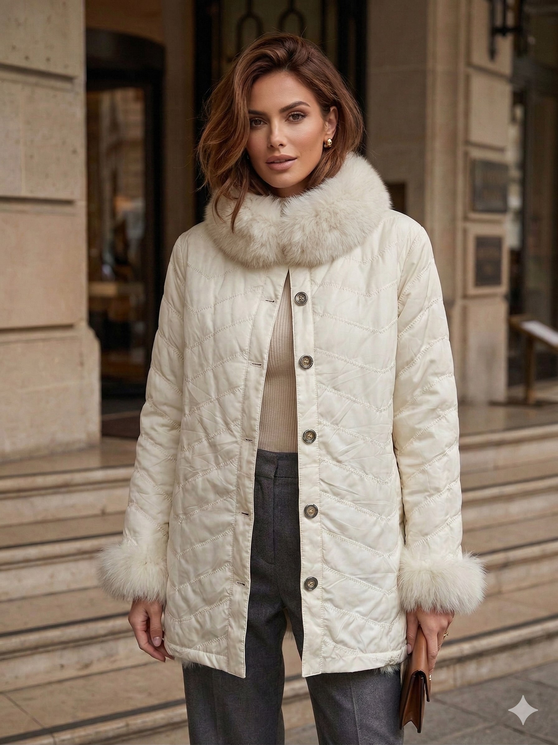 JACKET ZORRO REVERSIBLE LARGA ATAR MATIZADA